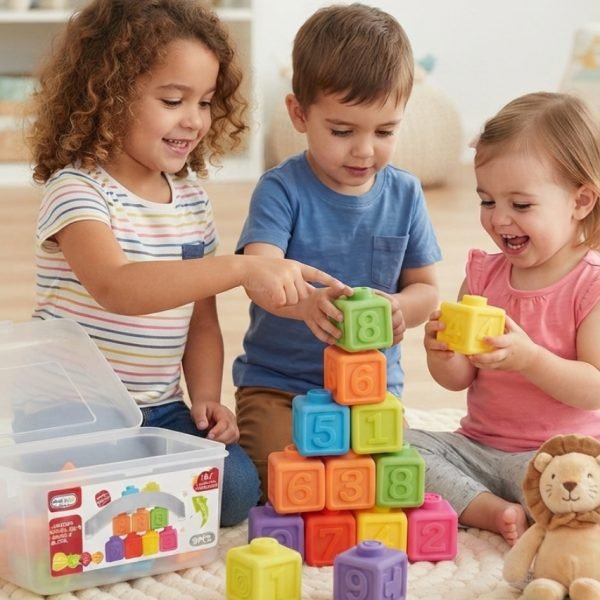Cartoon digital soft building blocks 9pcs