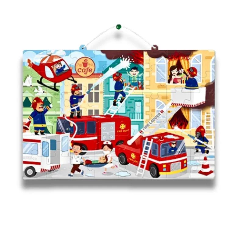 Fireman Car Puzzle & Paint For Kids 3