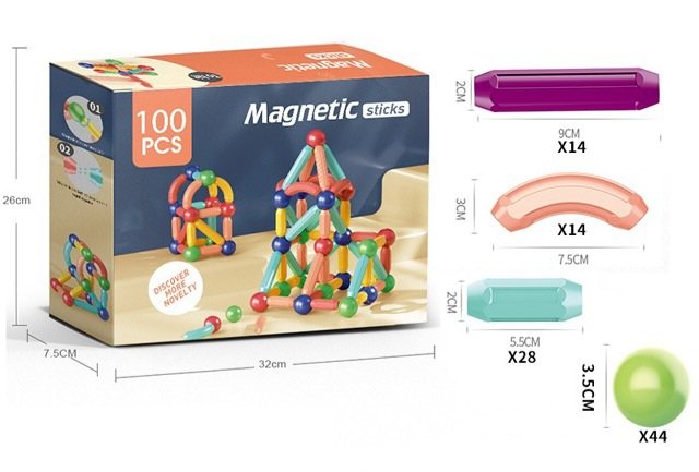Magnetic sticks 100pcs 2