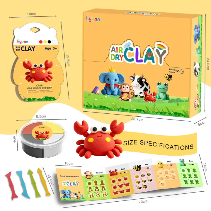 Air dry clay 12 animals 8